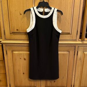 AQUA black and white mini dress